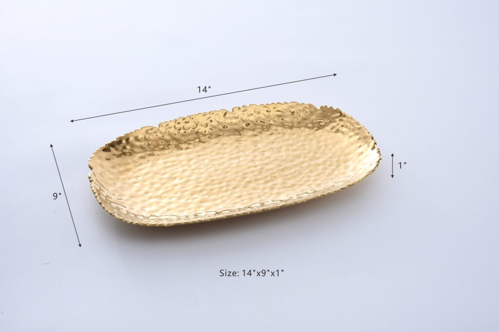 Medium, gold serving platter - Image 3